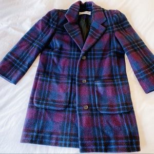 Vintage Plaid Mackintosh Wool Coat 🧥 Size 12